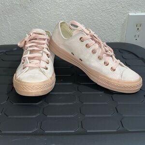 Converse All Star Blush Gold Pink Suede Shoes